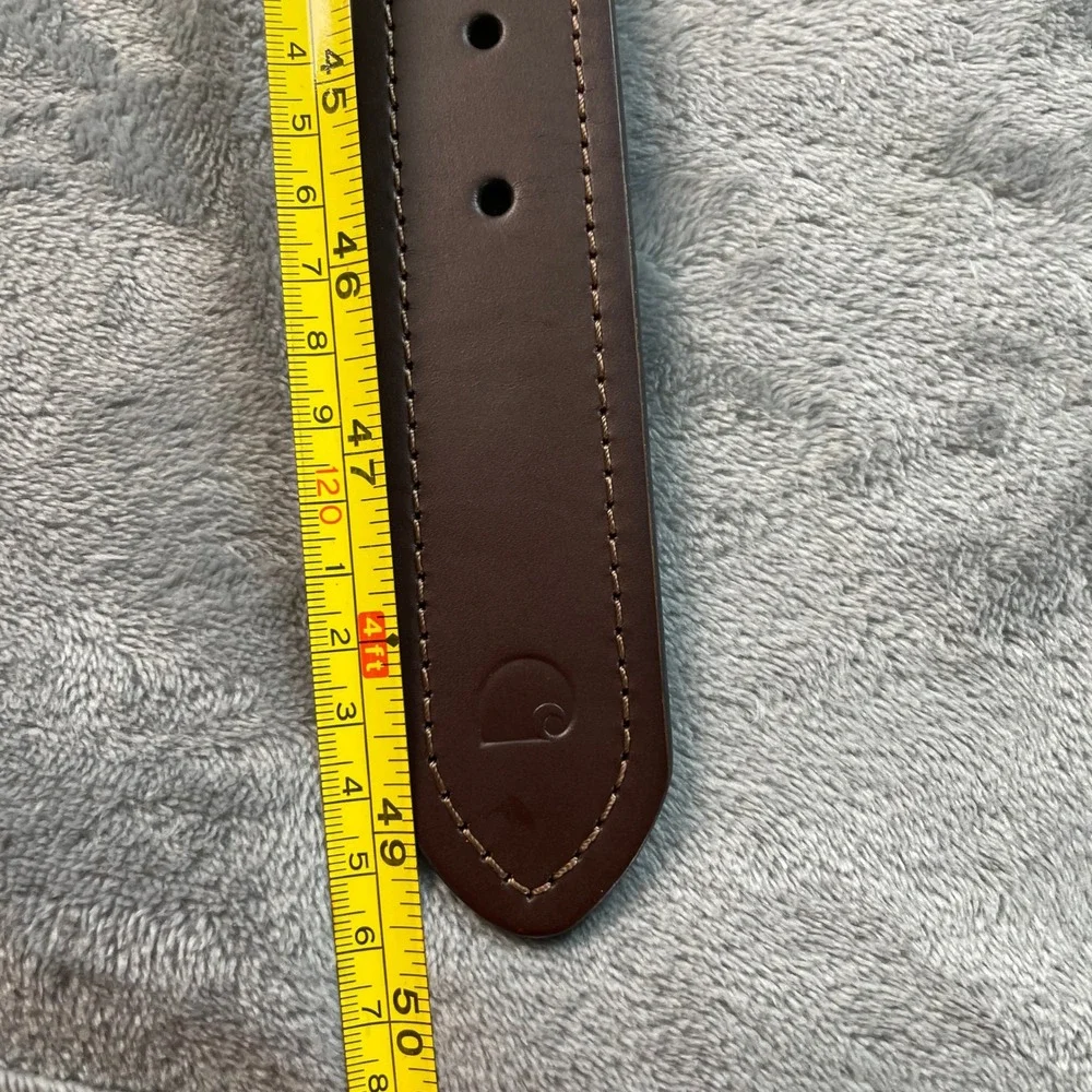 Carhartt Men's Brown Full Grain Leather Belt 44 WB5511-M Workwear Buckle